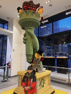Kids exploring the LEGO Store in the Flatiron District in Manhattan.